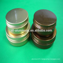 Beautiful aluminum jars for cosmetic care